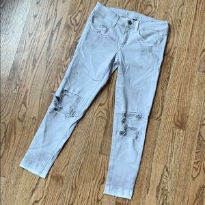 American Eagle Outfitters Light Gray Cropped Jeans